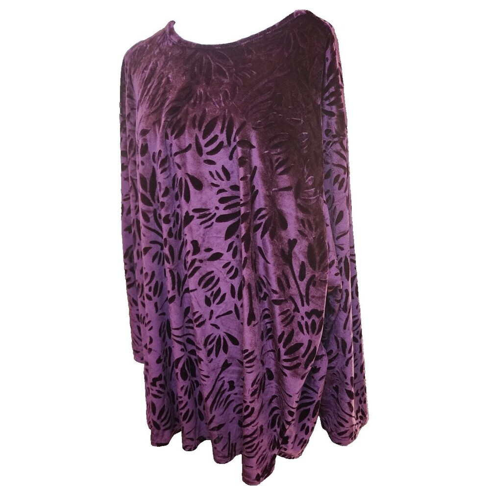 Bentley Plus Velvet Purple Top Size 3X Soft Oversized